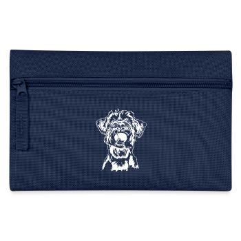 Riesenschnauzer Schnauzer Hunde Hund Wilsigns - Federtasche - Navy - Vorne