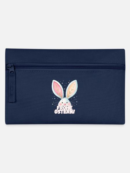 Frohe Ostern! Niedlicher Osterhase - Federtasche - Navy