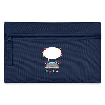 Hochzeitsauto mit Sprechblase in Grau - Federtasche - Navy - Vorne