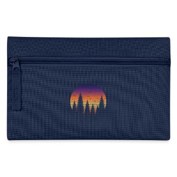 Retro Forest Mountains Hiking Adventure Outdoor - Pencil Case - navy - Front