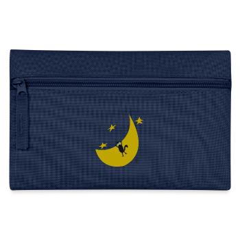 Squiti, the black cat, on the moon - Pencil Case - navy - Front