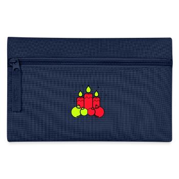 Kerzen Weihnachten Christmas - Federtasche - Navy - Vorne
