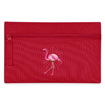 Flamingo poly rays pink summer pink bird - Pencil Case - red - Front