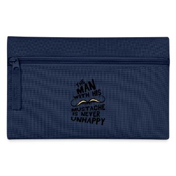 Schnurrbart Mann Schnurrbart unglückliches Zitat - Federtasche - Navy - Vorne