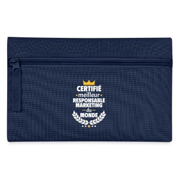 Certifié meilleur responsable marketing, noël - Trousse - marine - Devant