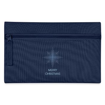 Merry Christmas (Stern Weihnachten Punkte / Blue) - Federtasche - Navy - Vorne