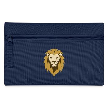 Löwensymbol, Löwenkopf, Savanne Wild Tier - Federtasche - Navy - Vorne