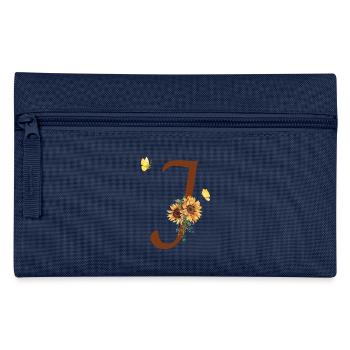 Lettre j tournesol papillon - Trousse - marine - Devant