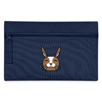 Hase Lustig Gesicht Lächeln glücklich freundlich - Federtasche - Navy - Vorne