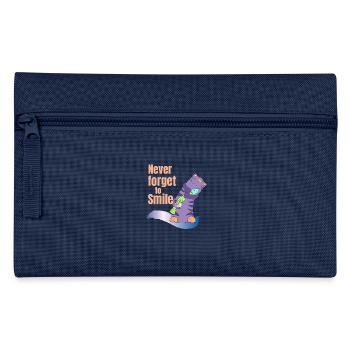 cat saying laughter irony optimism happiness lol - Pencil Case - navy - Front