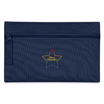 LGBTQI Merry Christmas Rainbow Star Silhouette - Pencil Case - navy - Front