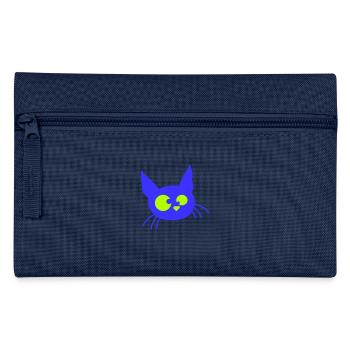 Chat fou plisse les yeux drôles Grimace Fun - Trousse - marine - Devant