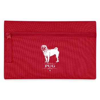 Pug Mom Hunde Hund Mops Wilsigns - Federtasche - Rot - Vorne
