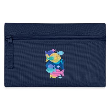 Fische (Schwarm, Muster) - Federtasche - Navy - Vorne