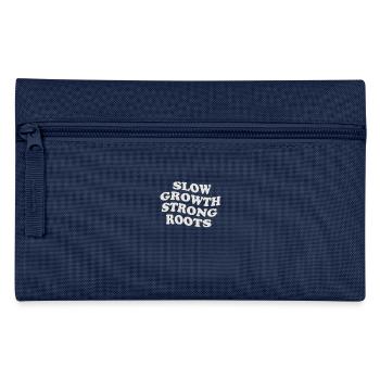 Slow Growth, Strong Roots–Natur-inspiriertes Motiv - Federtasche - Navy - Vorne