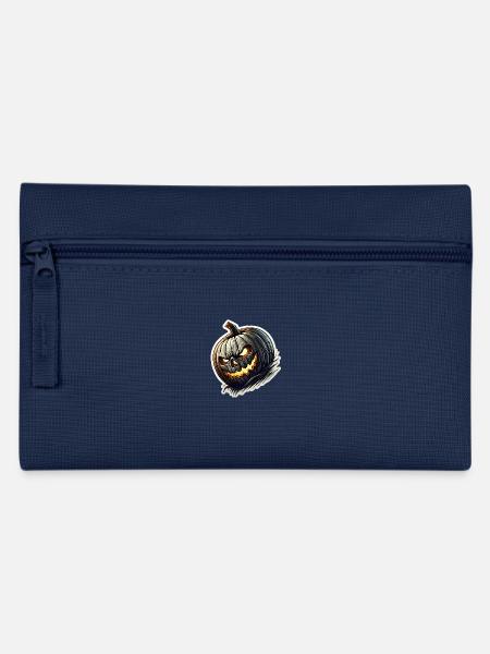 Zierkürbis schräg - Federtasche - Navy