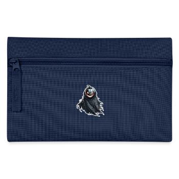 Zierkürbis mit Umhang - Federtasche - Navy - Vorne