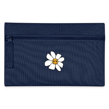 Petit drôle de fleur heureuse visage dessin animé - Trousse - marine - Devant