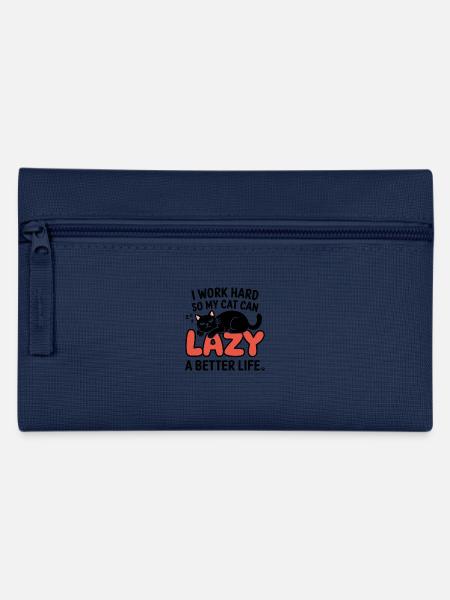 Lazy Cat Vibes - Federtasche - Navy