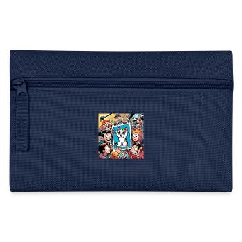 Excitement over the Cat Drawing - Pencil Case - navy - Front