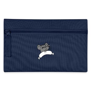Mouse big sausage eating hunger sausage grilling - Pencil Case - navy - Front