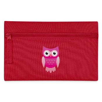 Cartoon owl pink in vector design - Pencil Case - red - Front