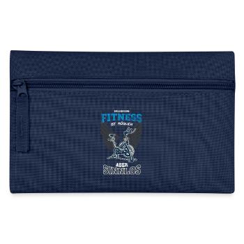 Fitness Studio Leben sinnlos - Geschenk - Federtasche - Navy - Vorne