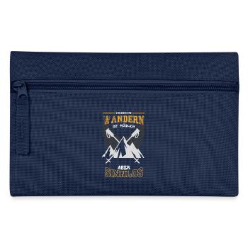 Wandern Nordic Walking Leben sinnlos - Federtasche - Navy - Vorne