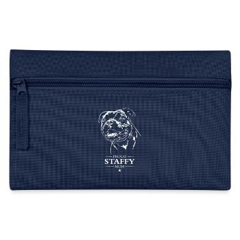 Staffy Mom Staffordshire Bull Terrier Dog Wilsigns - Pencil Case - navy - Front