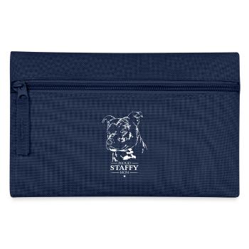 Staffy Mom Staffordshire Bull Terrier Dog Wilsigns - Pencil Case - navy - Front
