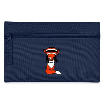Fuchs Raggae Jamaika Hut Rasta Locken Chill Mütze - Federtasche - Navy - Vorne