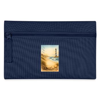 Strand mit Leuchturm - Federtasche - Navy - Vorne
