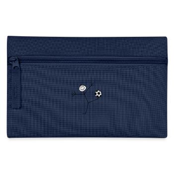 Funny Soccer Goal Shot Stick Figure - Pencil Case - navy - Front
