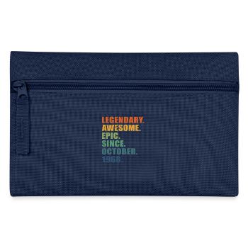 55th Birthday, October 1968, 55 Year Anniversary - Pencil Case - navy - Front