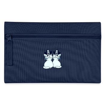 2 Piraten Katzen Säbel Seeräuber Augenklappe Team - Federtasche - Navy - Vorne