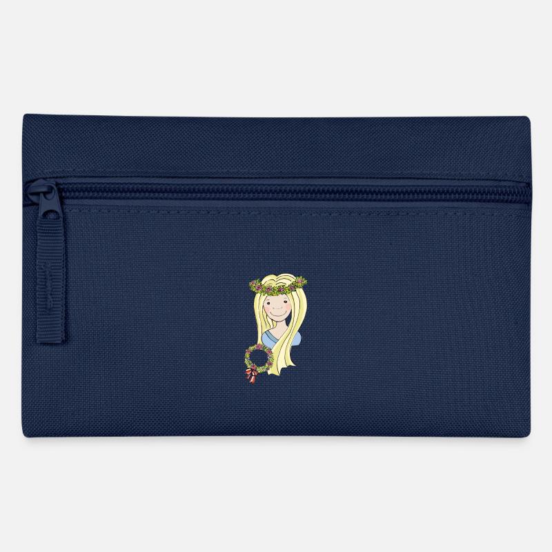 Mittelalter Blumenmädchen blond - Federtasche - Navy