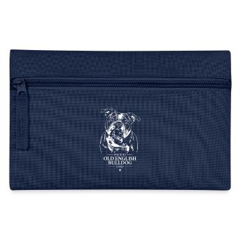 Old English Bulldog Dad Hunde Hund OEB Wilsigns - Federtasche - Navy - Vorne