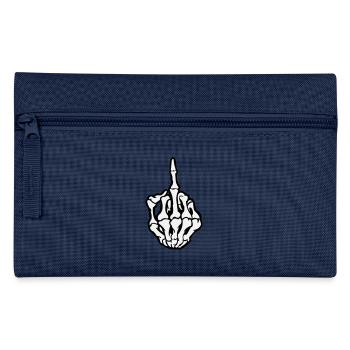 Skull Middle Finger - Pencil Case - navy - Front