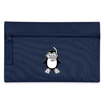 Niedlicher Schnorchelpinguin - Digitale Kunst Illustration - Federtasche - Navy - Vorne
