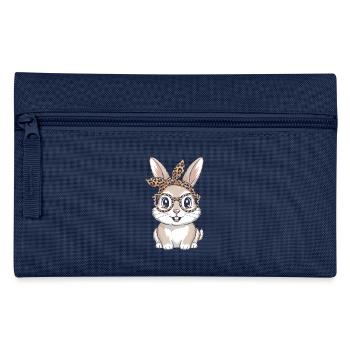 Süßes Kaninchen Ostern Leopard Jahr des Kaninchens - Federtasche - Navy - Vorne