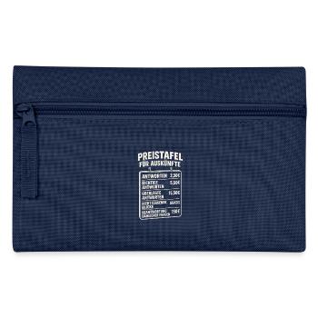 Preistafel für Auskünfte Büro Spruch Chef - Federtasche - Navy - Vorne