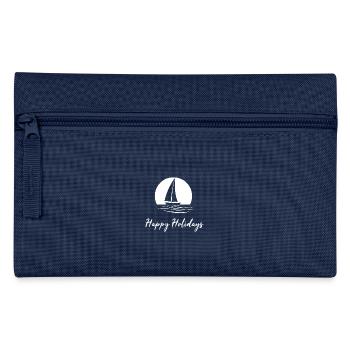 Sail design in white - Happy Holidays - Pencil Case - navy - Front