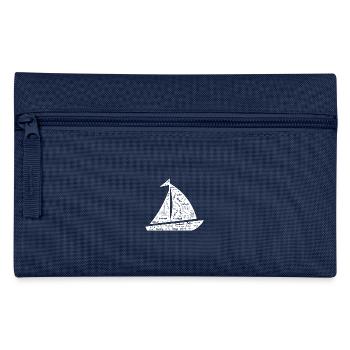 Segelboot Wortwolken Design - Federtasche - Navy - Vorne