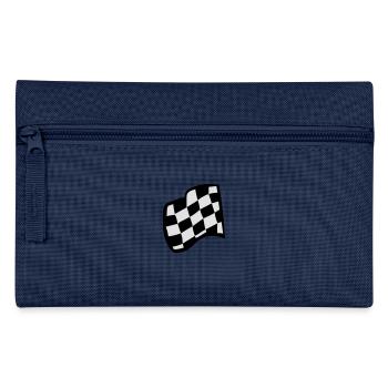 Chequered Racing Flag - Pencil Case - navy - Front