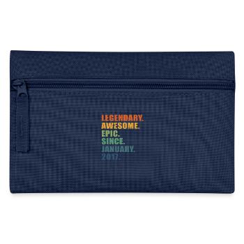 6th Birthday, January 2017, 6 Year Anniversary - Pencil Case - navy - Front