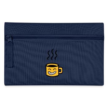 offee kawaii anime smile - Pencil Case - navy - Front