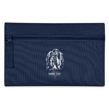 Shih Tzu proud Mom Wilsigns - Federtasche - Navy - Vorne