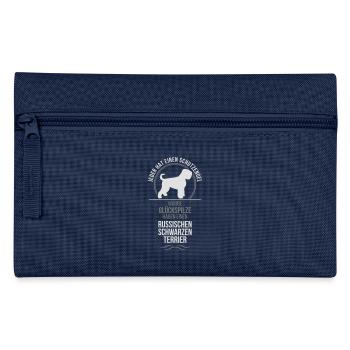RUSSISCHER SCHWARZER TERRIER Schutzengel Wilsigns - Federtasche - Navy - Vorne