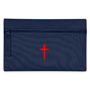 Kreuz Christentum Religion Jesus Christus Rot - Pencil Case - navy - Front