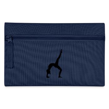 Sportlerin Yoga Bodenturnen Kunstturnen Girl - Federtasche - Navy - Vorne